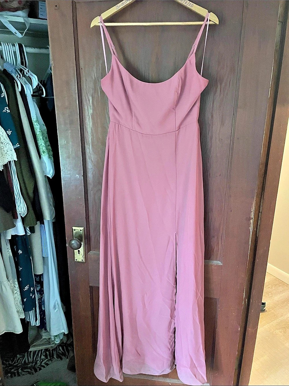 Birdy Grey spaghetti strap Chiffon Bridesmaid Dress Pink Medium